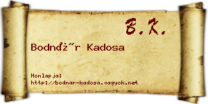 Bodnár Kadosa névjegykártya