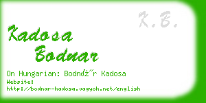 kadosa bodnar business card